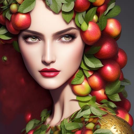 girl with dress made of apples - AI Generated Artwork - NightCafe Creator