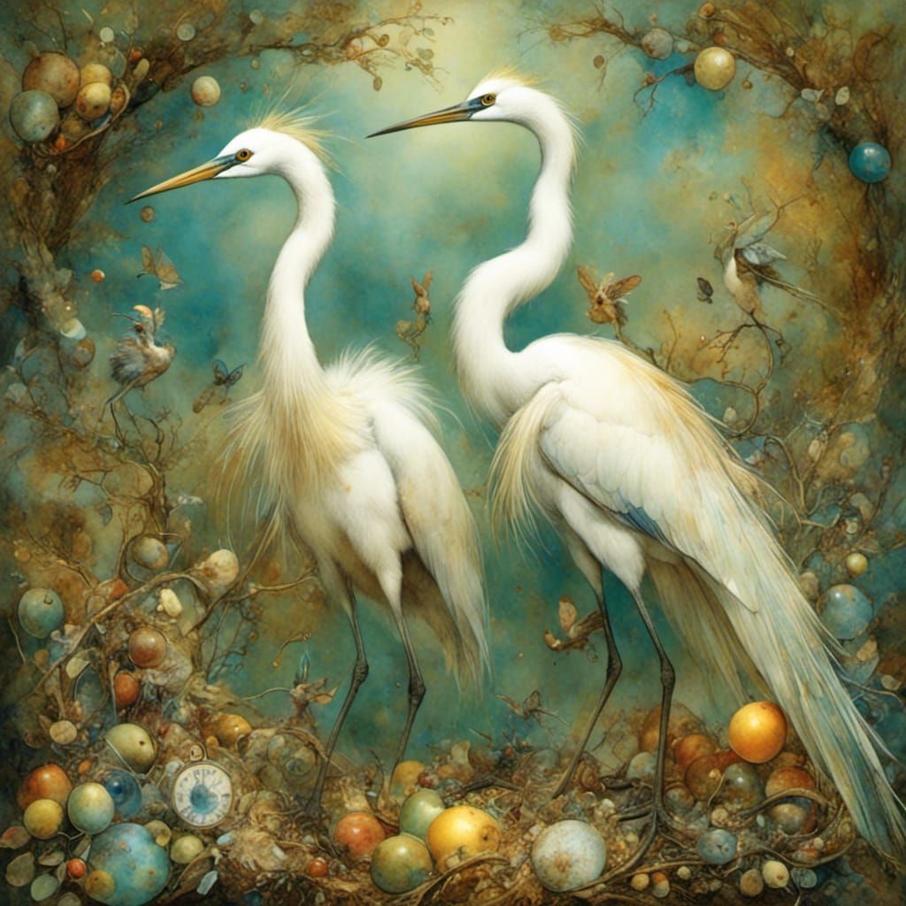 Egrets - AI Generated Artwork - NightCafe Creator