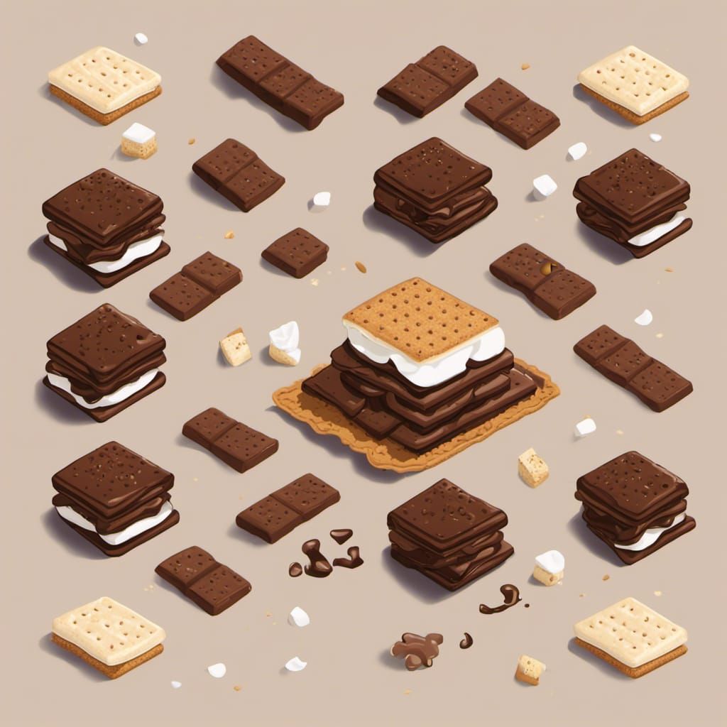 Isometric S'mores - AI Generated Artwork - NightCafe Creator