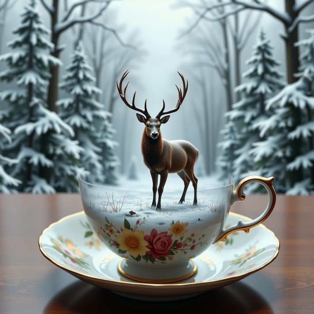 Teacup Series -  Winter Stag I