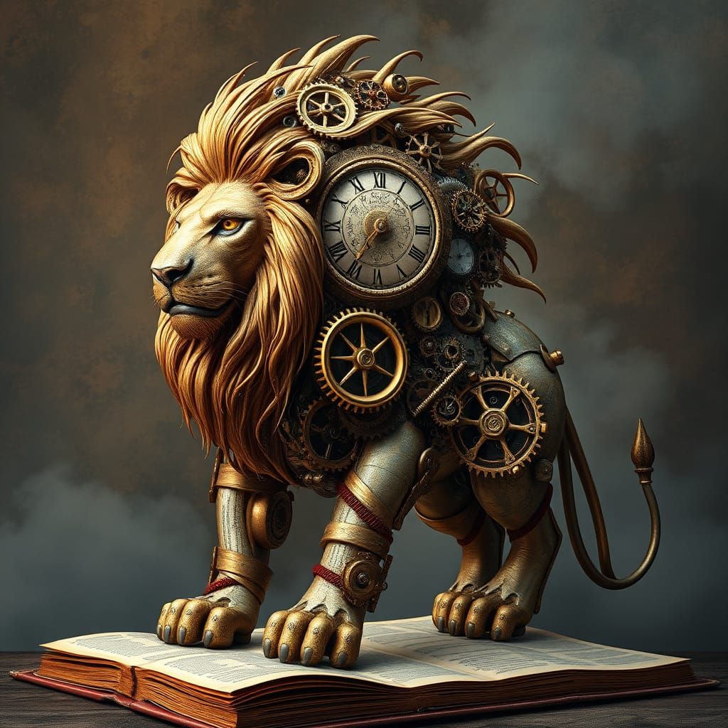 Clockwork Lion: A Steampunk Timekeeper