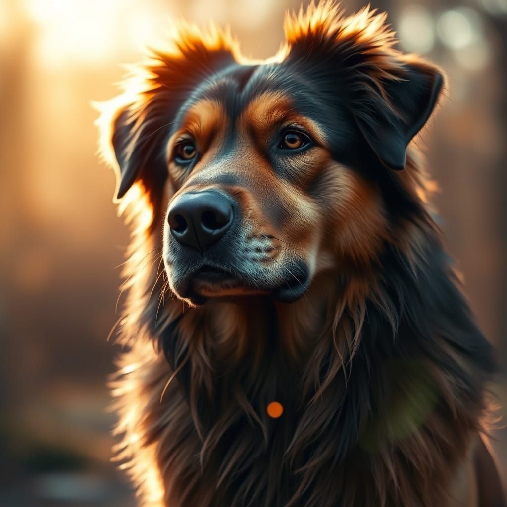 Elegant Dog Portrait in Fantasy Matte Painting Style