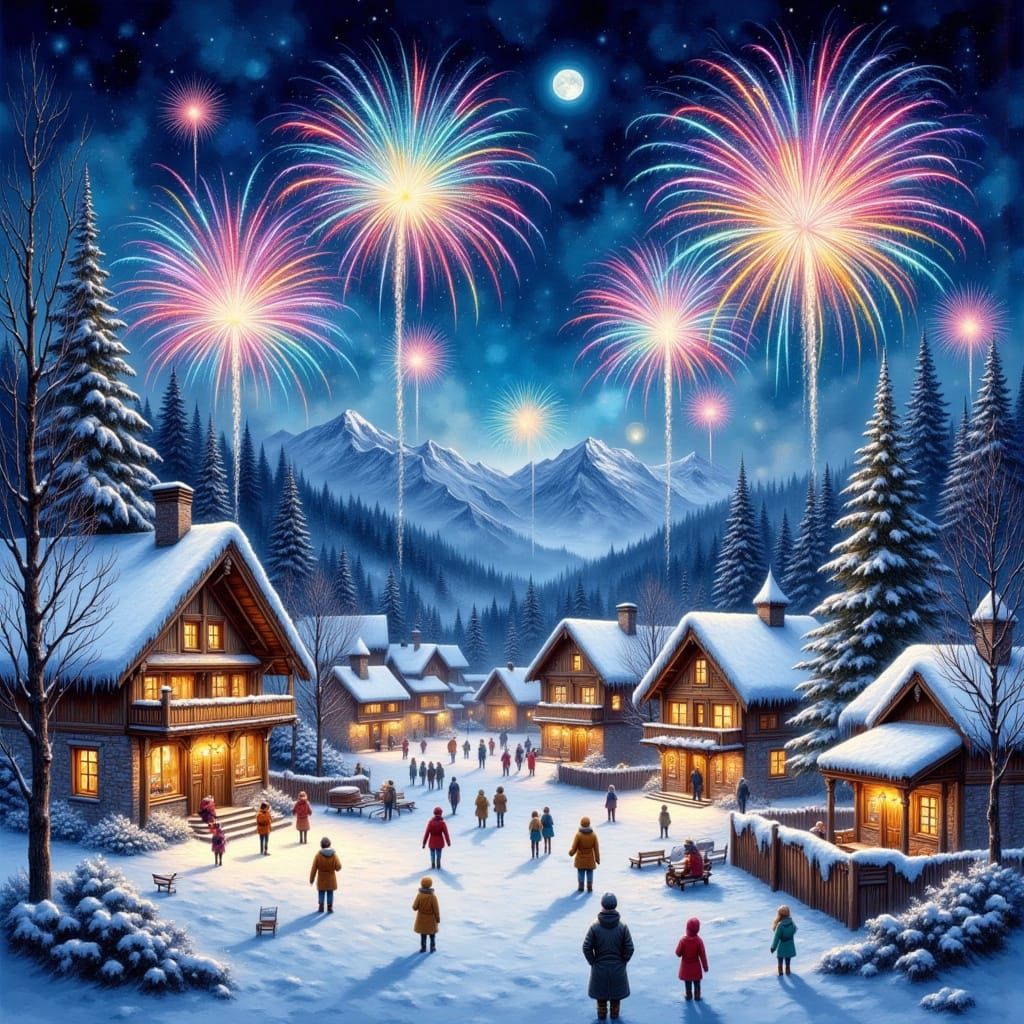 Alpine New Years Firework