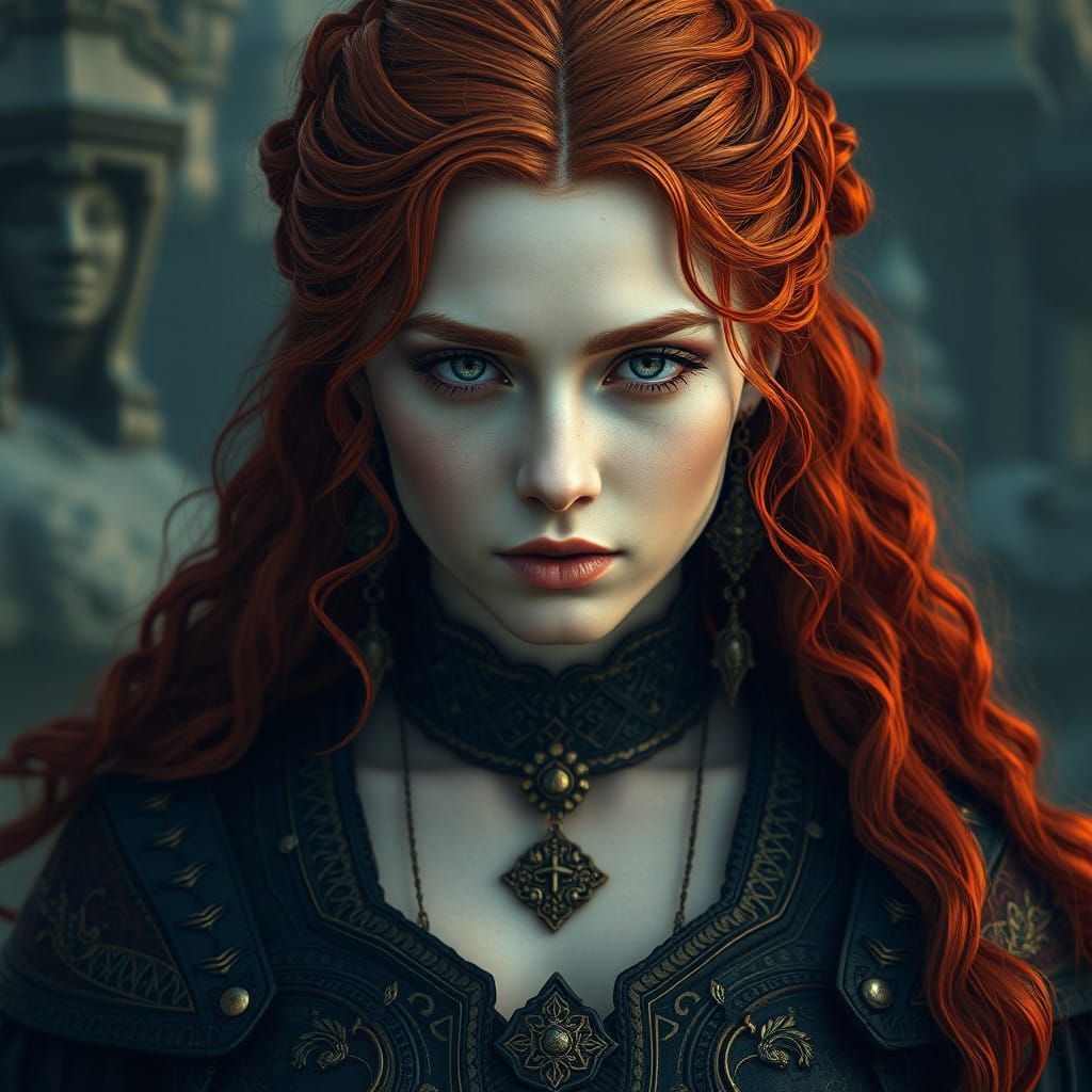 Regal Fantasy Woman in Medieval Realm