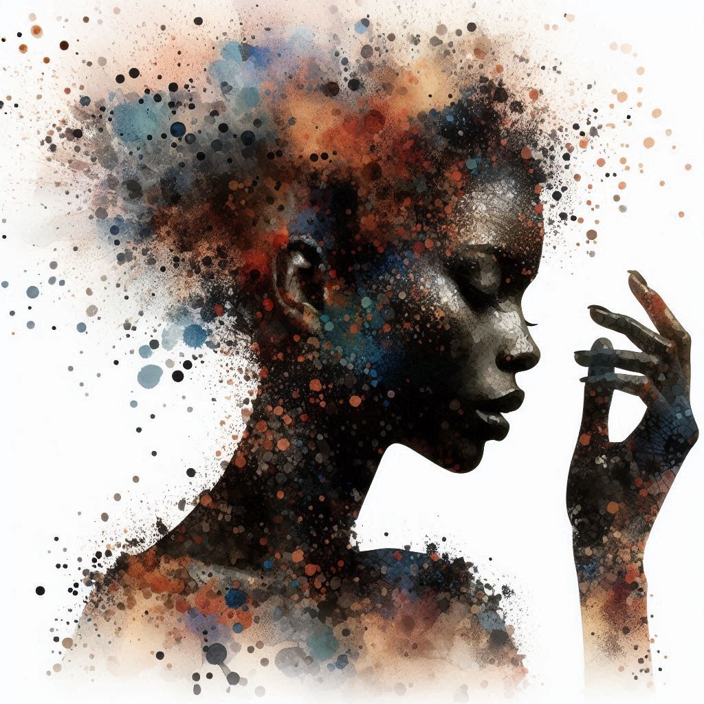 double exposure beautiful fantasy DALL-E 3 portrait landscape..