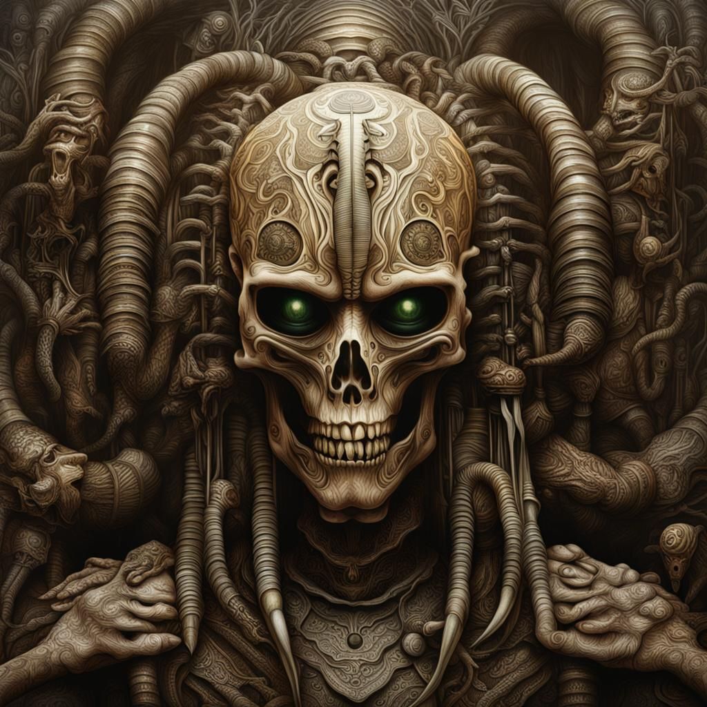 <Style of H.R. Giger >  Cajuns meet Mexicans,