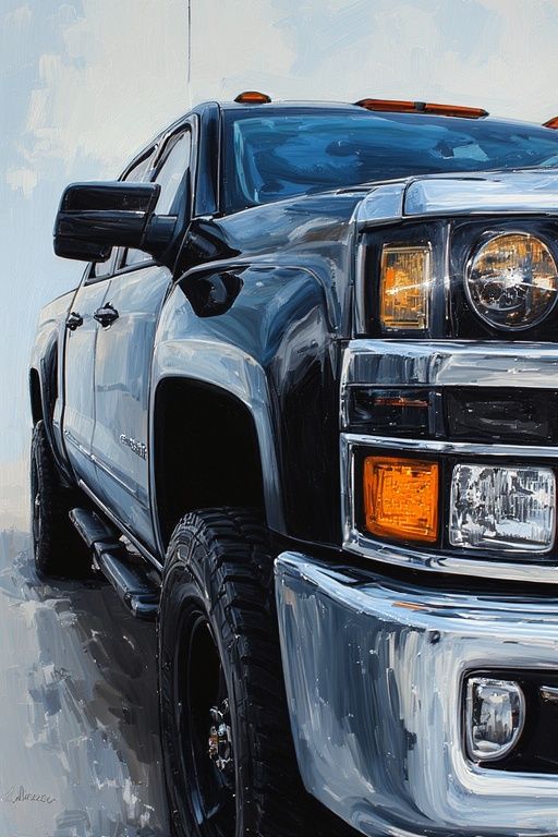 BLACK CHEVY SILVERADO 2500.