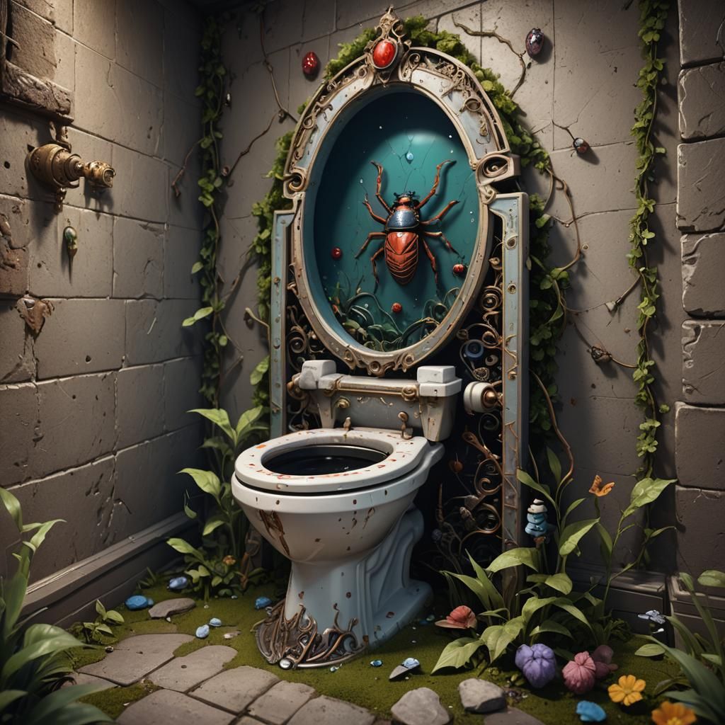 A bug skibidi toilet - AI Generated Artwork - NightCafe Creator