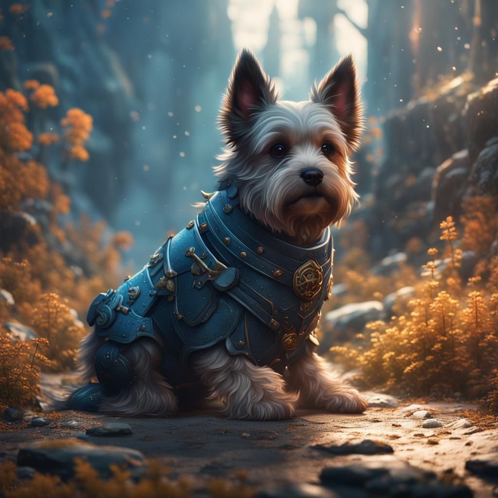 A very cute and tender dog