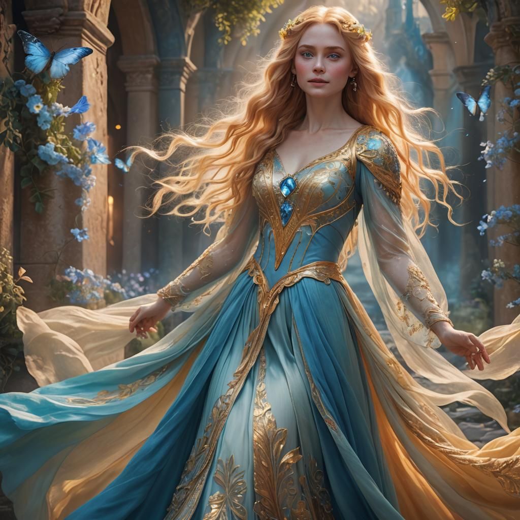 Ethereal Woman in Pastel Colors, Digital Matte Painting