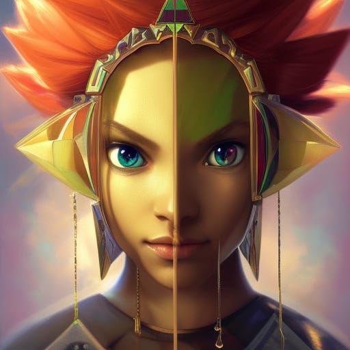 Ocarina of Time, rendered at 10Xs magnification, Glossy, Ornate AI