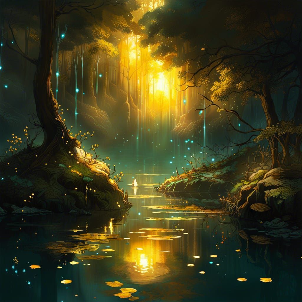 Glittery scene of Forest  by @Kreative-eye