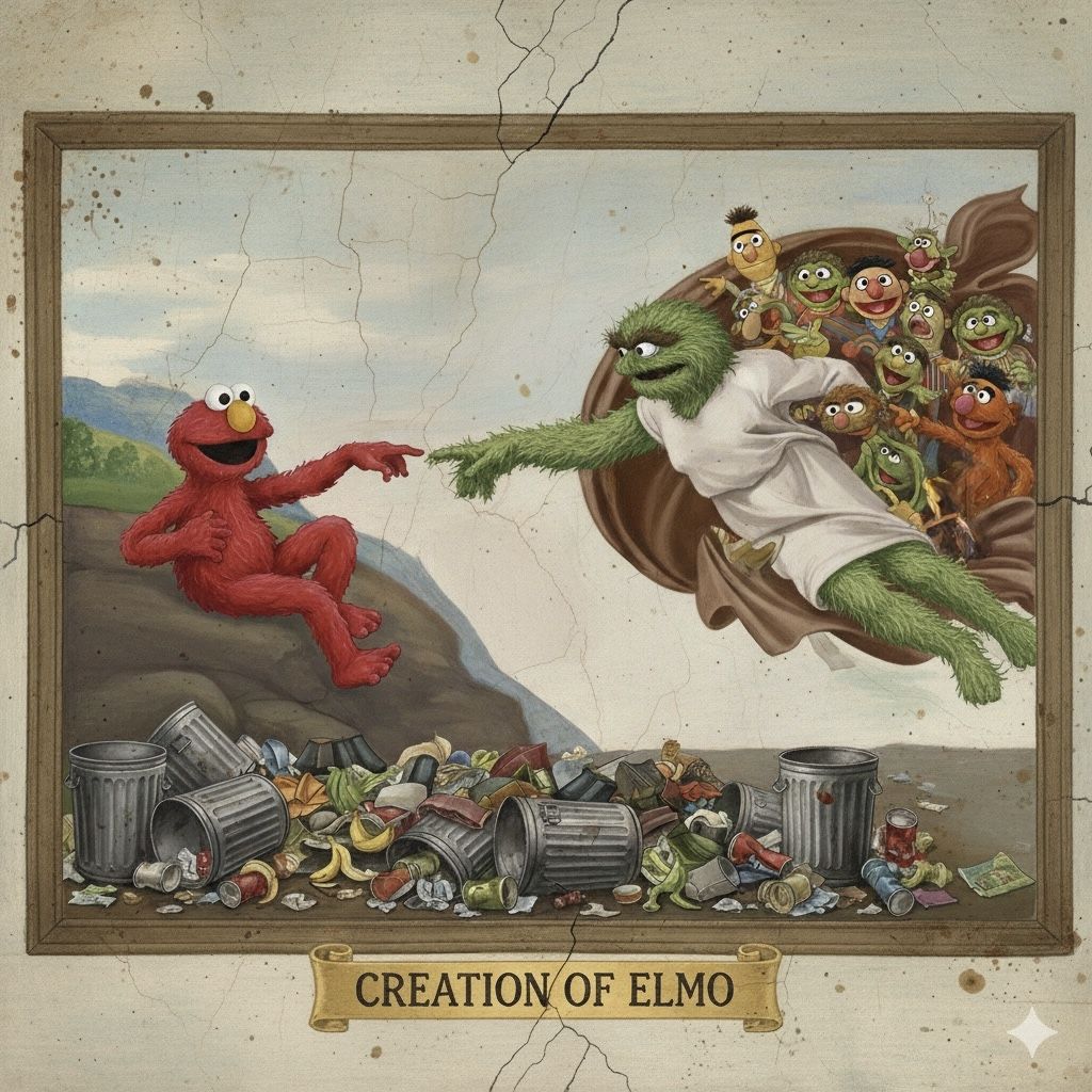 Creation Of Elmo. (Classic Muppet Art)