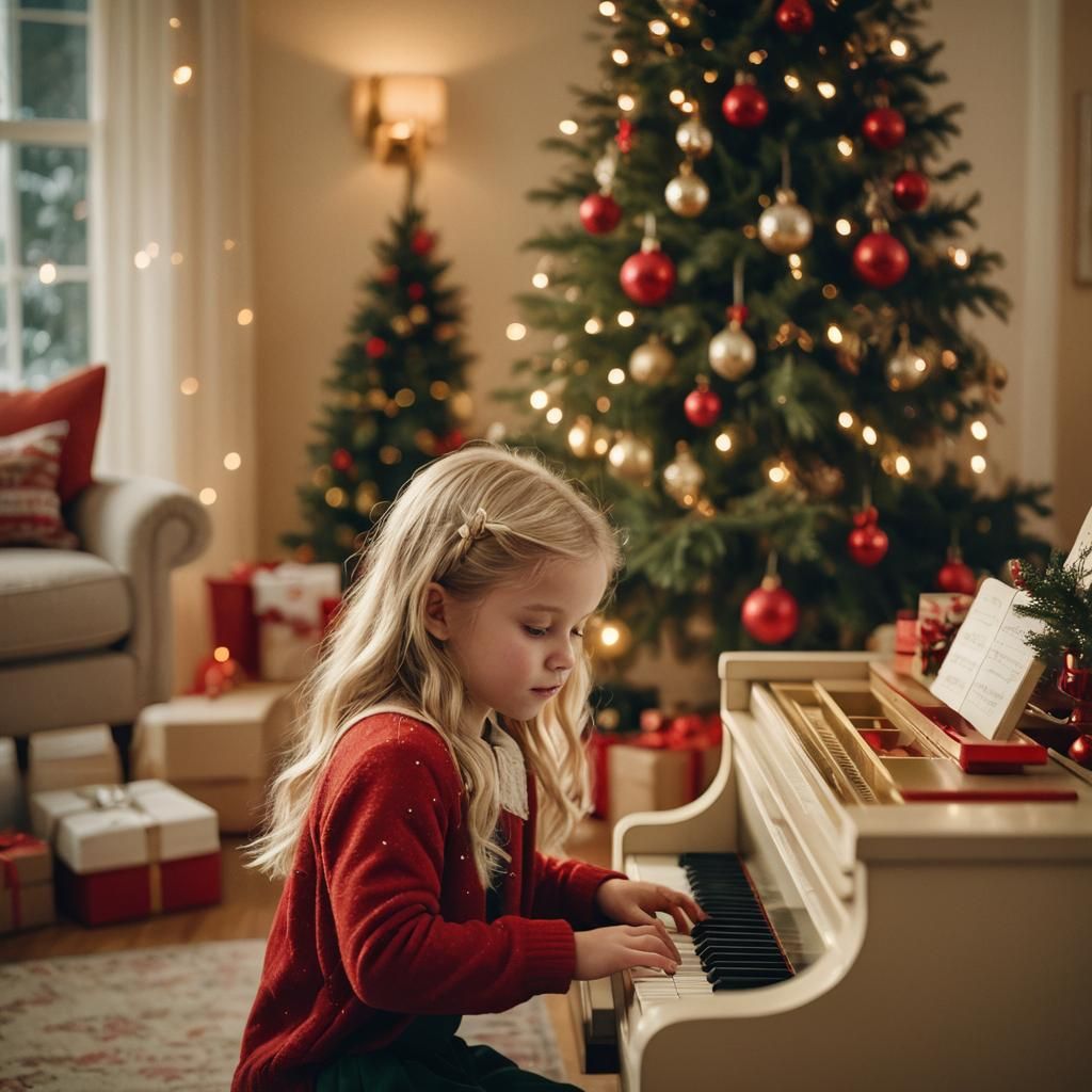 I loved playing Christmas songs for my family. I remember my family would be sitting around me, listening.  by @Chick-fil-a chick
