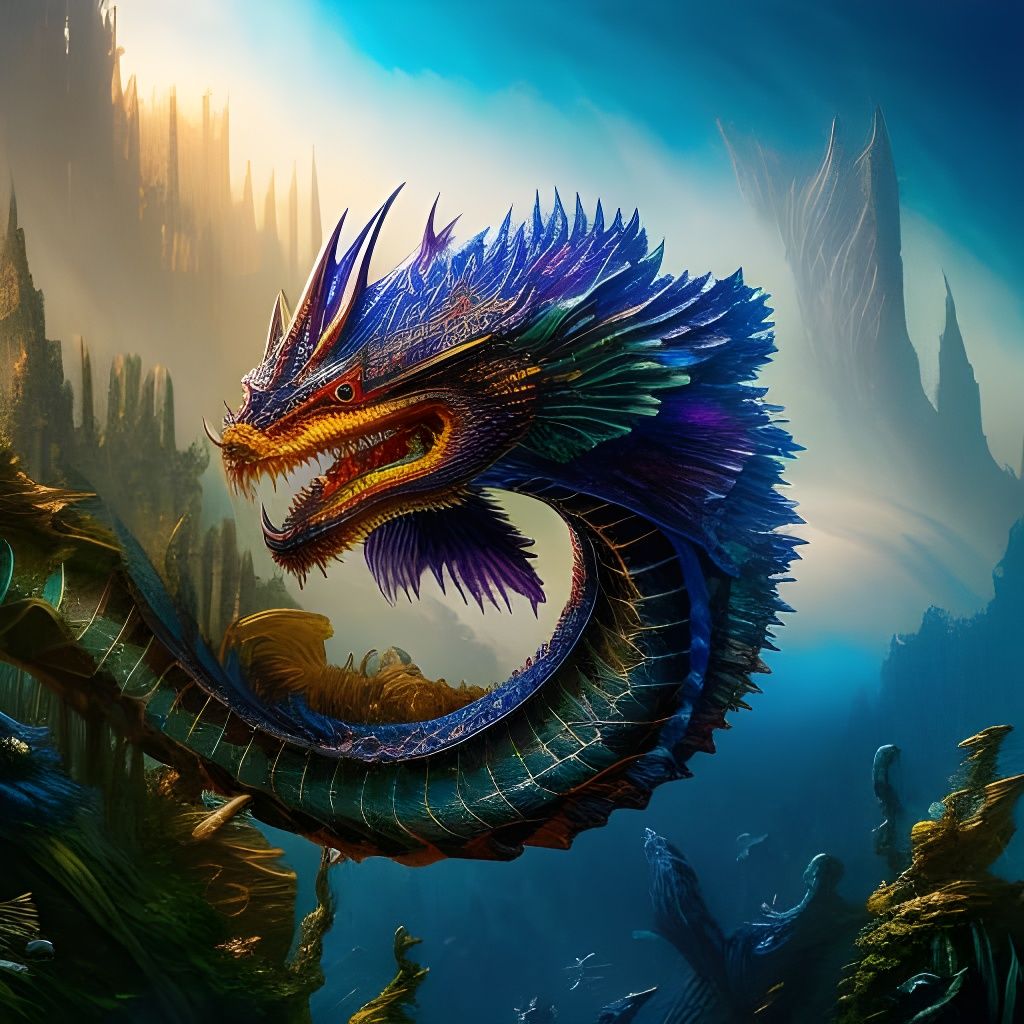 Mythical serpent  by @toomanynates