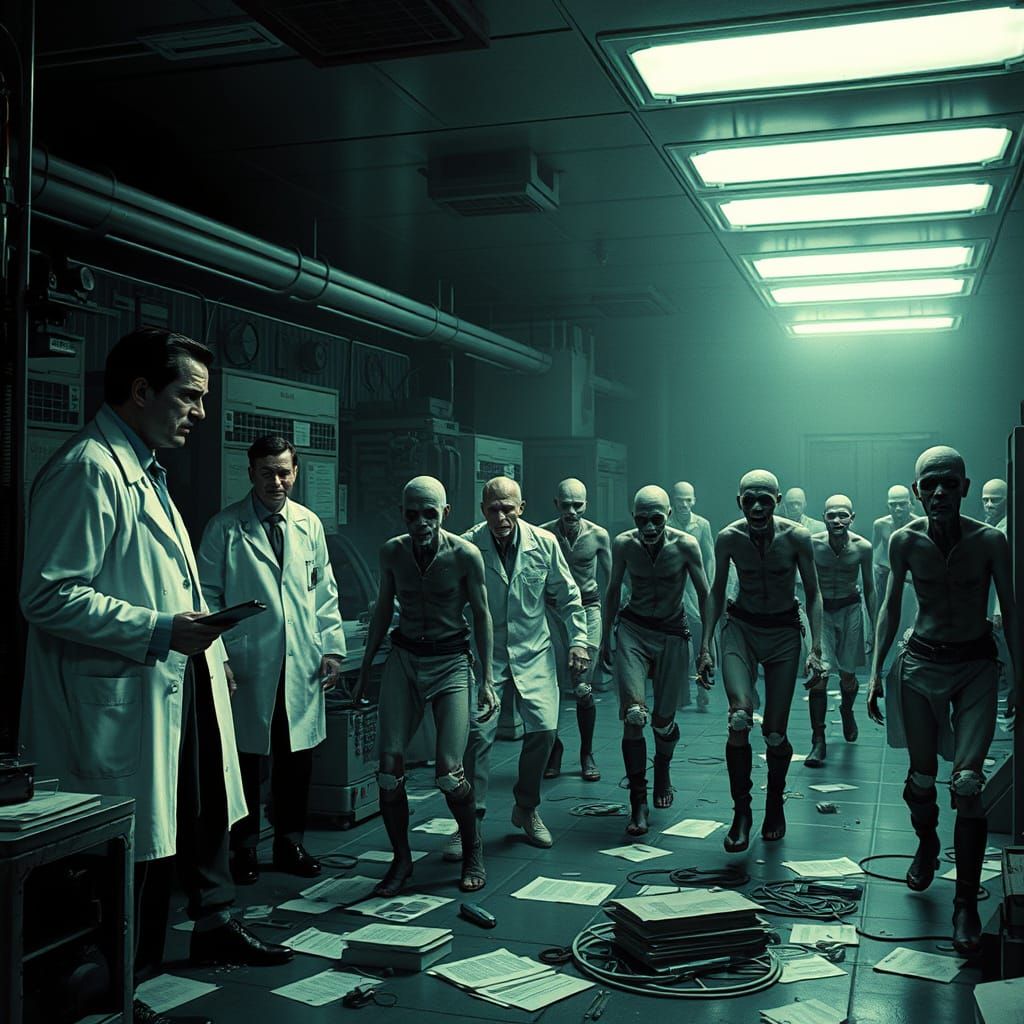 Dark Dystopian Laboratory Transforms Subjects into... - AI Art