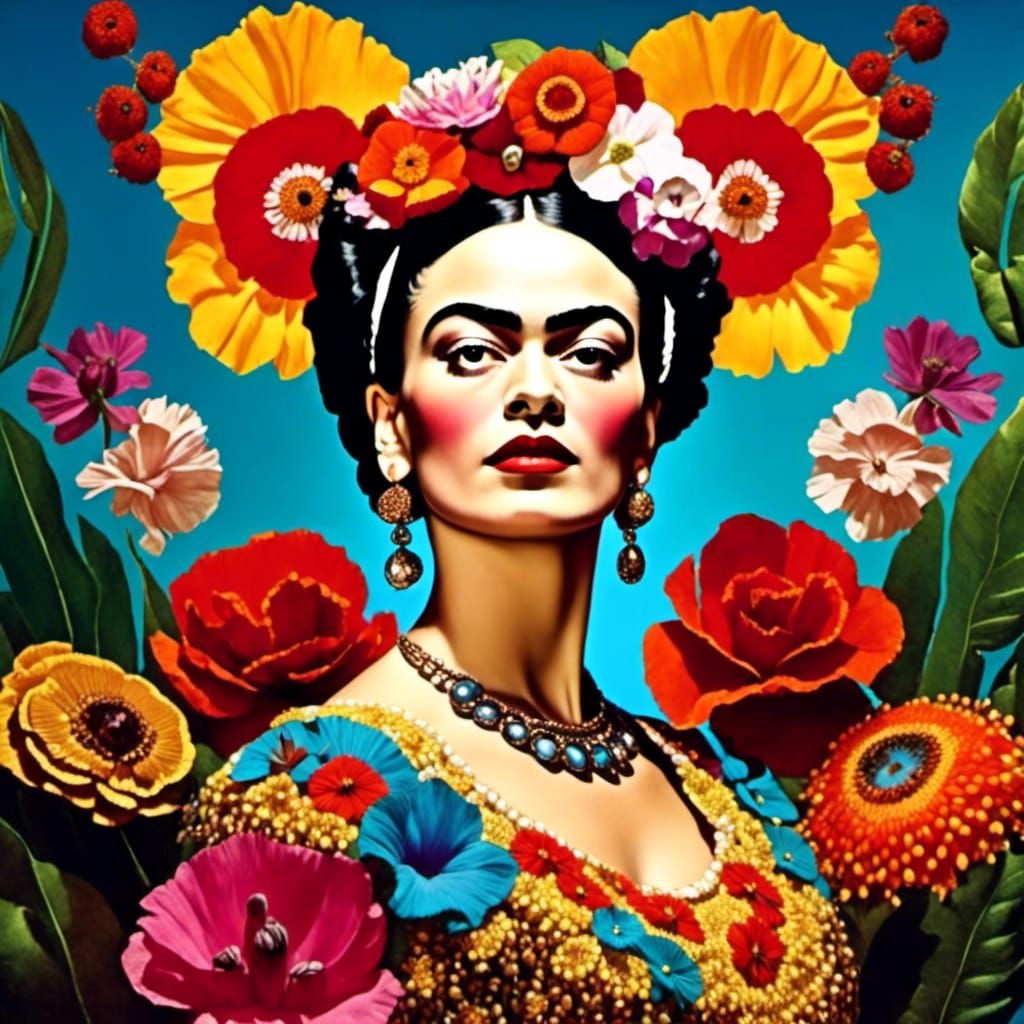 Frida Kahlo intricate details jazz bebop boogaloo cinematic dramatic ...