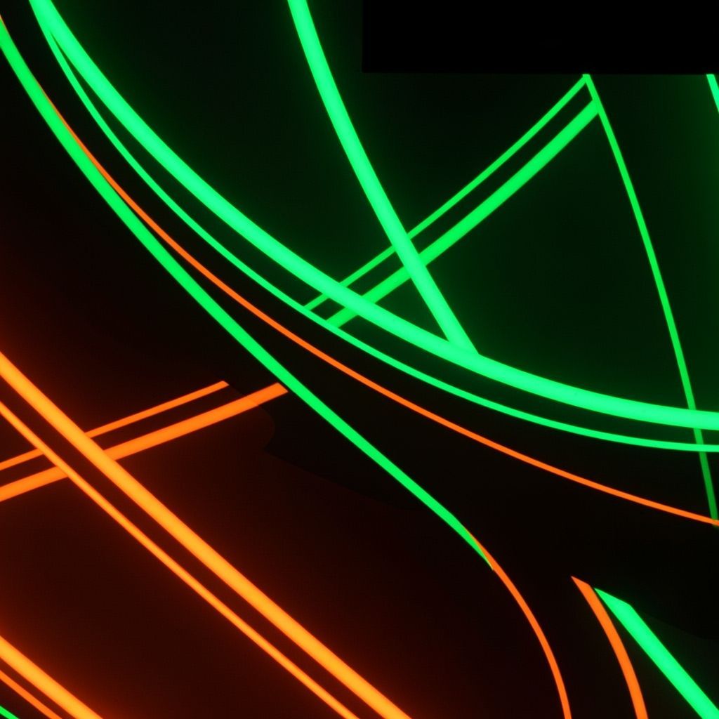 Neon Green and Orange Abstract Creation