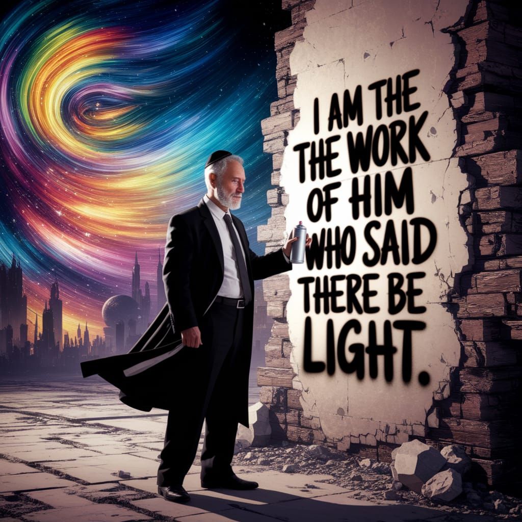 Ethereal Rabbi in Neo-Expressionist Dreamscapes