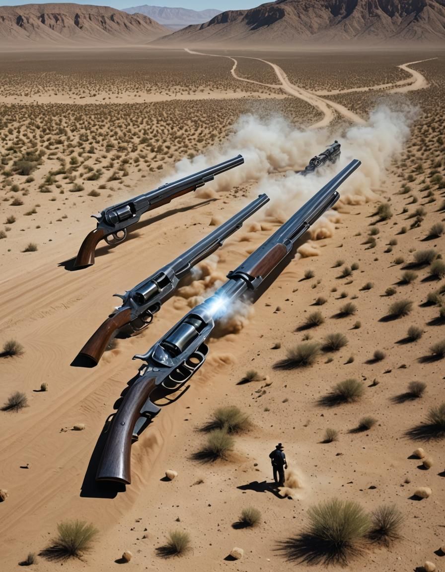 Surreal Wild West Train Robbery Duel