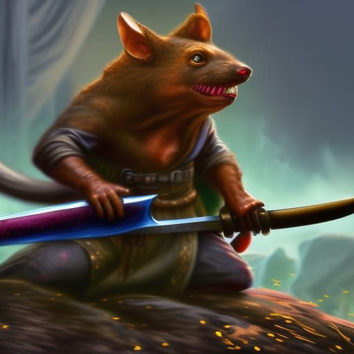 BLACK RAT Martin with sword