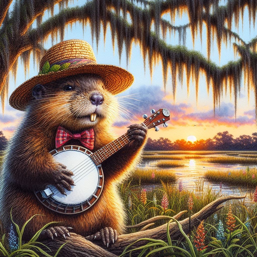 Muskrat Playing Banjo