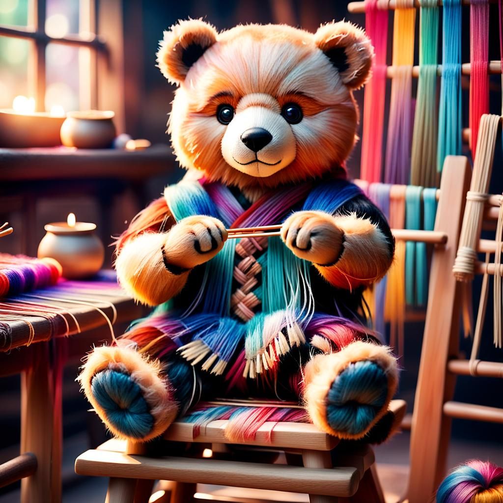 Anime Teddy Bear with Atayal Weaving Craft