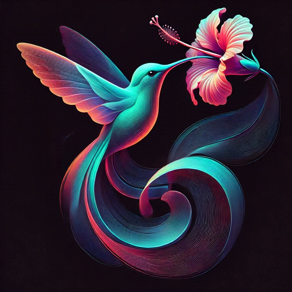 Hummingbird Hibiscus Harmony  by @Shywolf