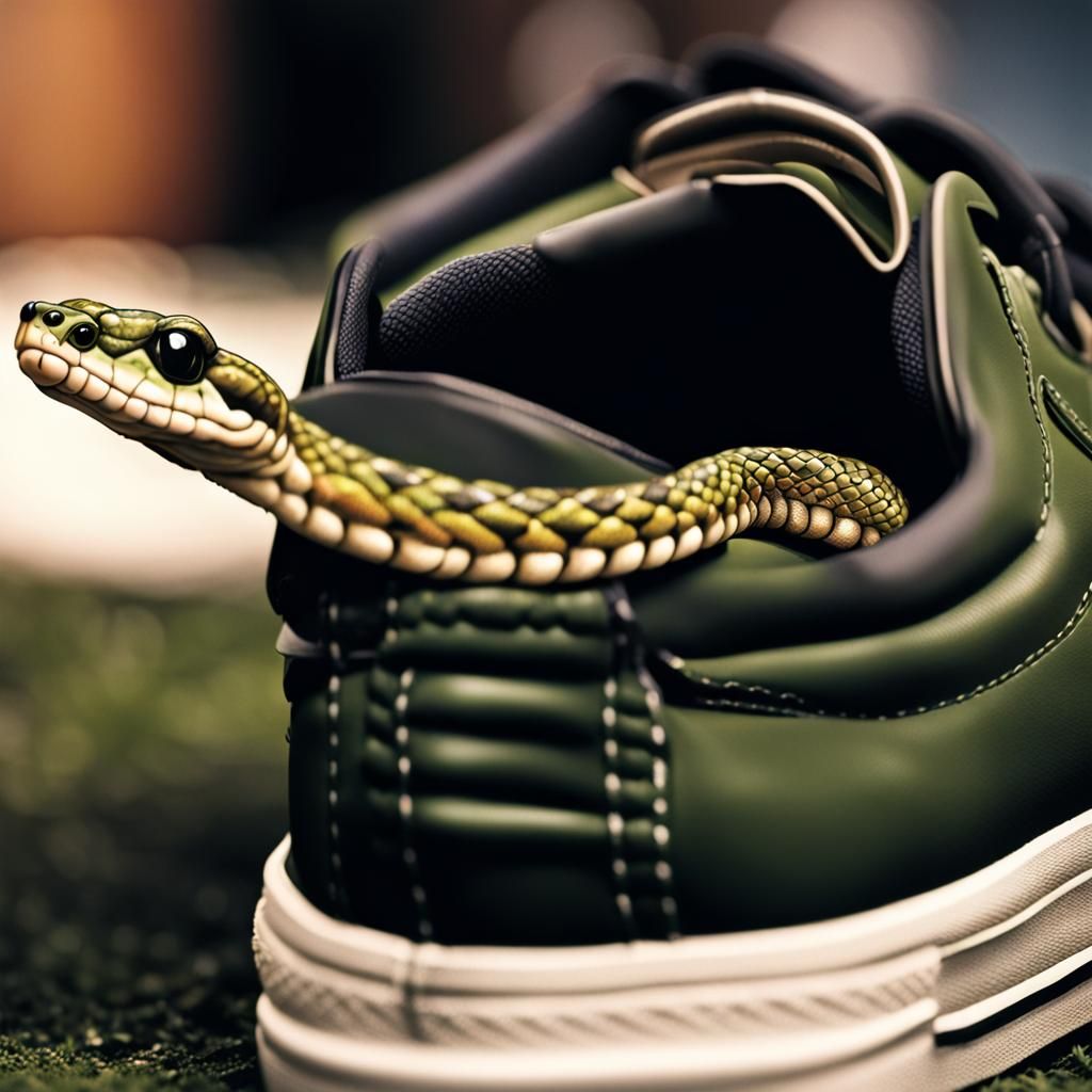 Cute Snake in a Shoe