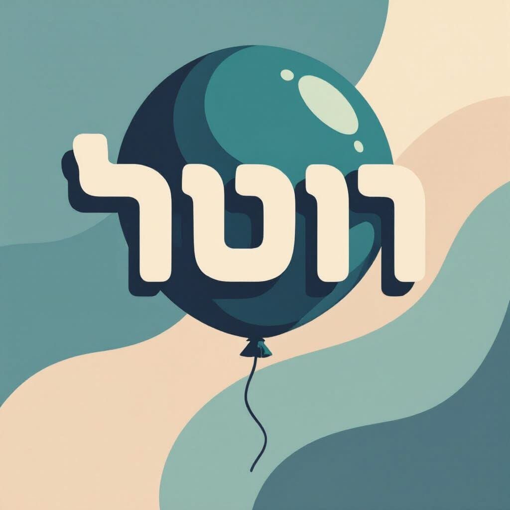 Hebrew Word Balloon Vector Design in Pastel Colors