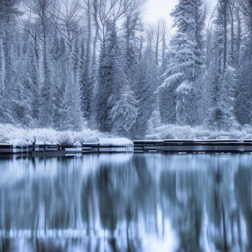 Snowy forest scenery 