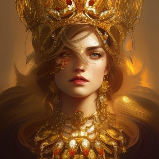  An amazing crown on an amazing queen   by @AI_Penguin