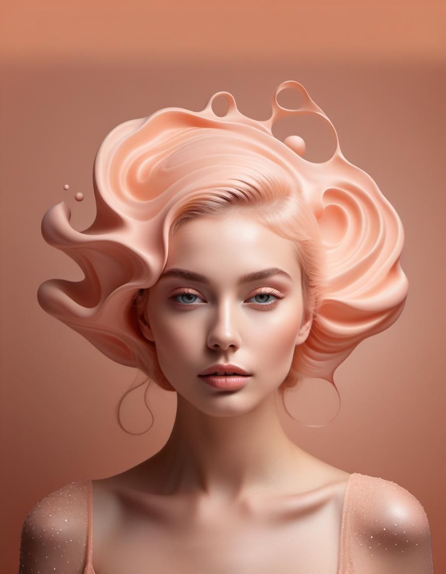 Dreamy Portrait in Peach Fuzz Tones