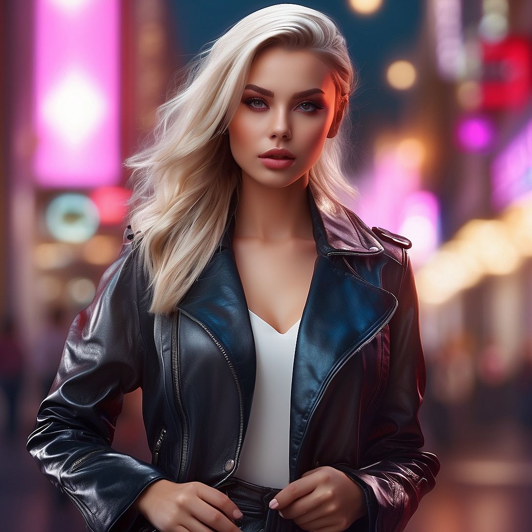 Woman dressed in leather