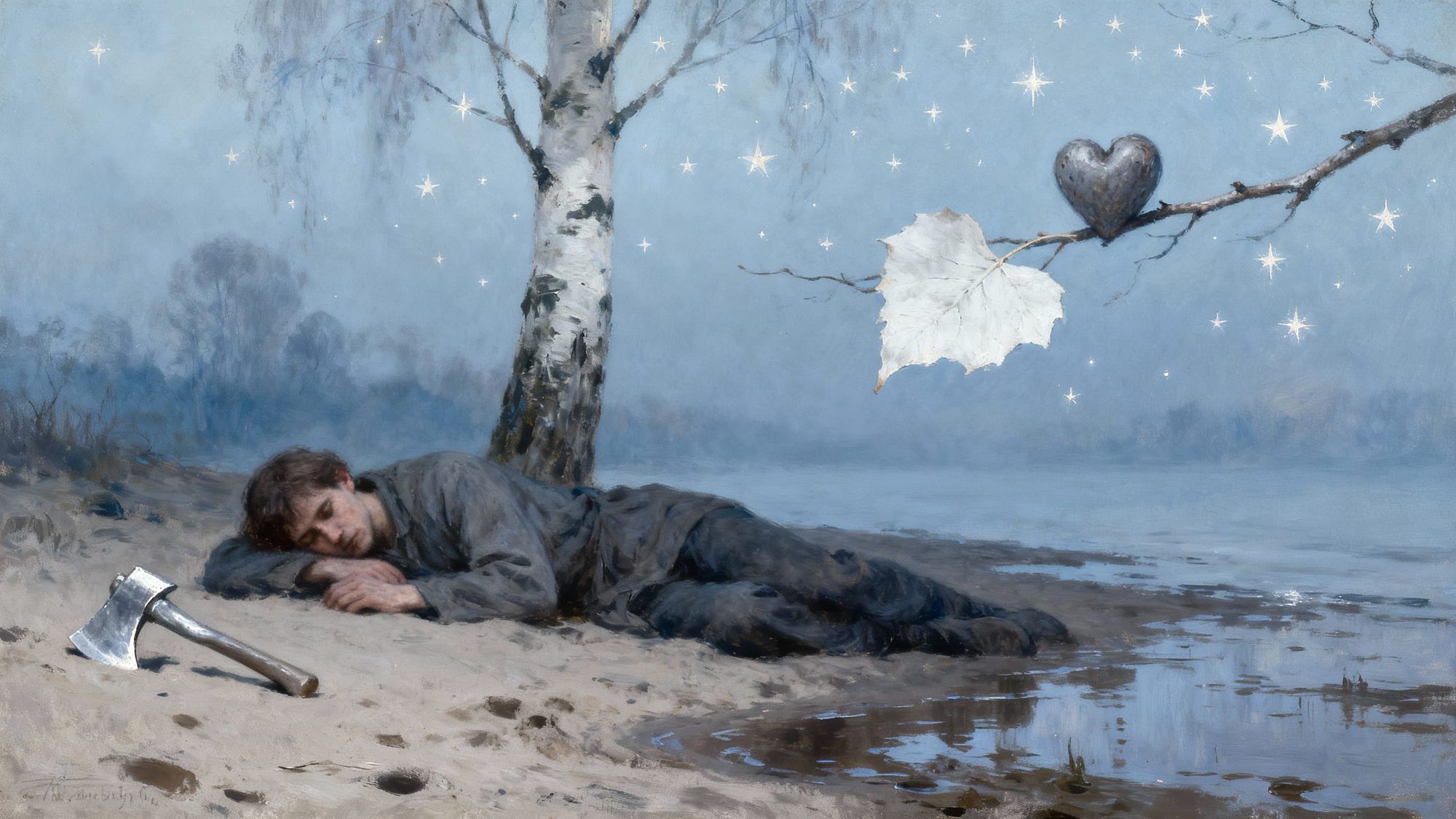 Upon a branch of nothingness my heart sits