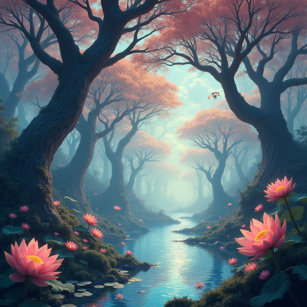 Surreal Savanna Landscape Inspired by Divine Craftsmanship