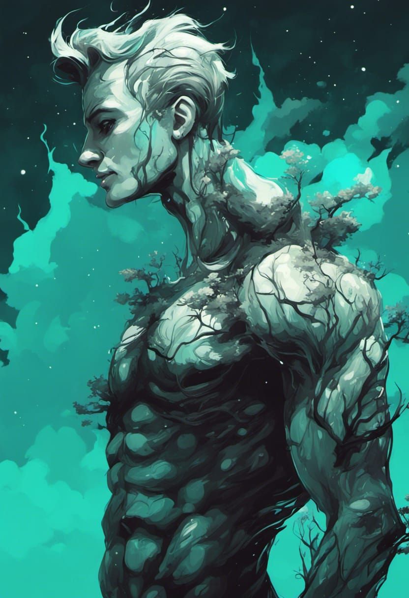 Dark Magical Forest in Surreal Style