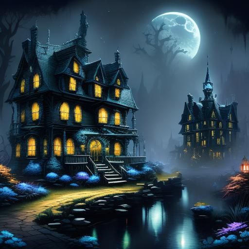 <lora:TLF:1.0>  Grey Haunted Mansion