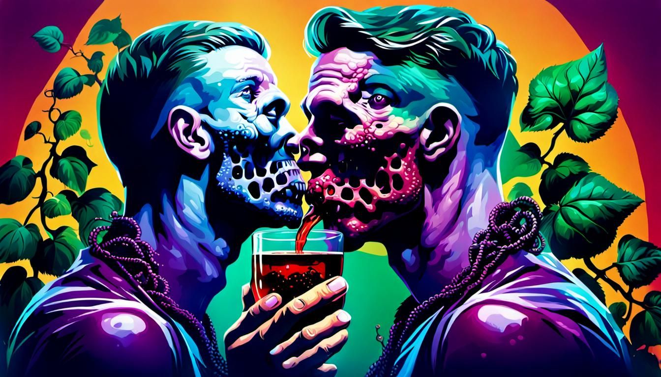 You and I  drink the  poison from. The same vine.