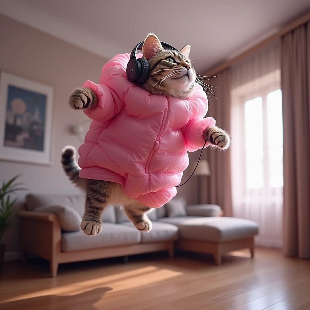 Ms. Sausage chilling in Lo-Fi dreamland.