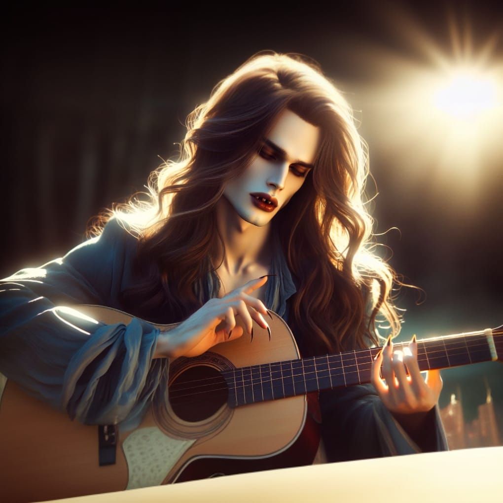 a silly VAMPIRE on a SUNNY day