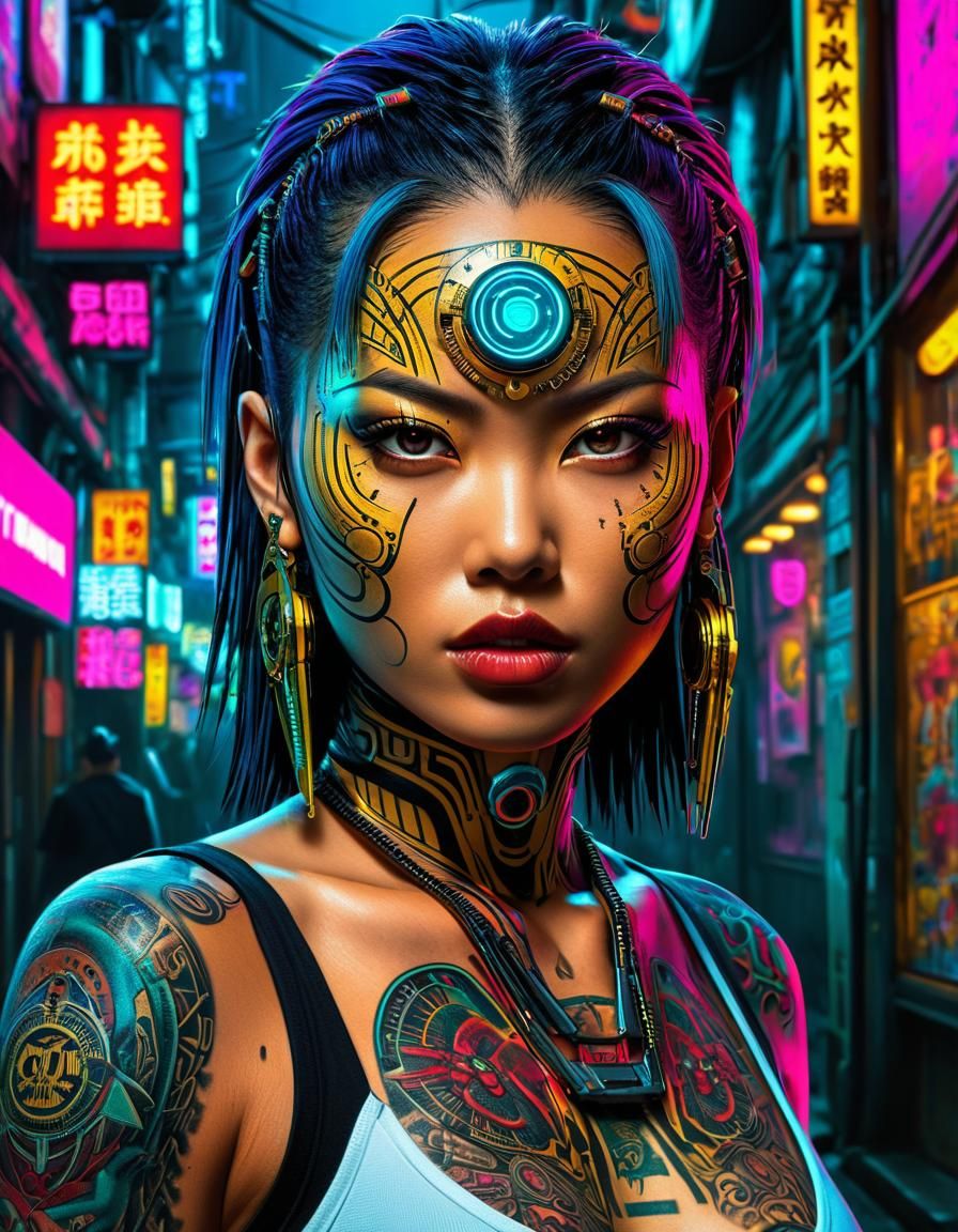 Biopunk Tokyo girl - AI Generated Artwork - NightCafe Creator