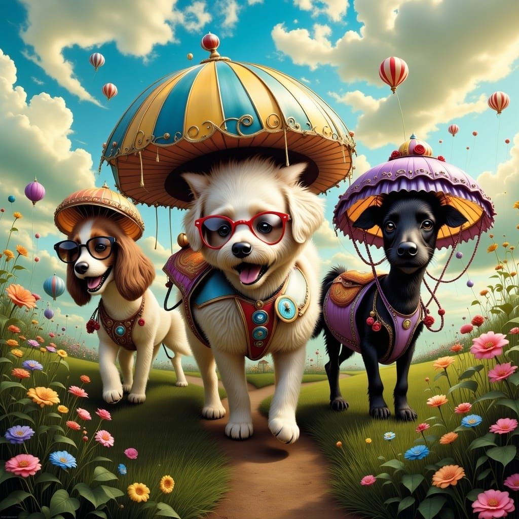 <lora:Flux Whimsy Gothic:1.0> Friends walking neadow