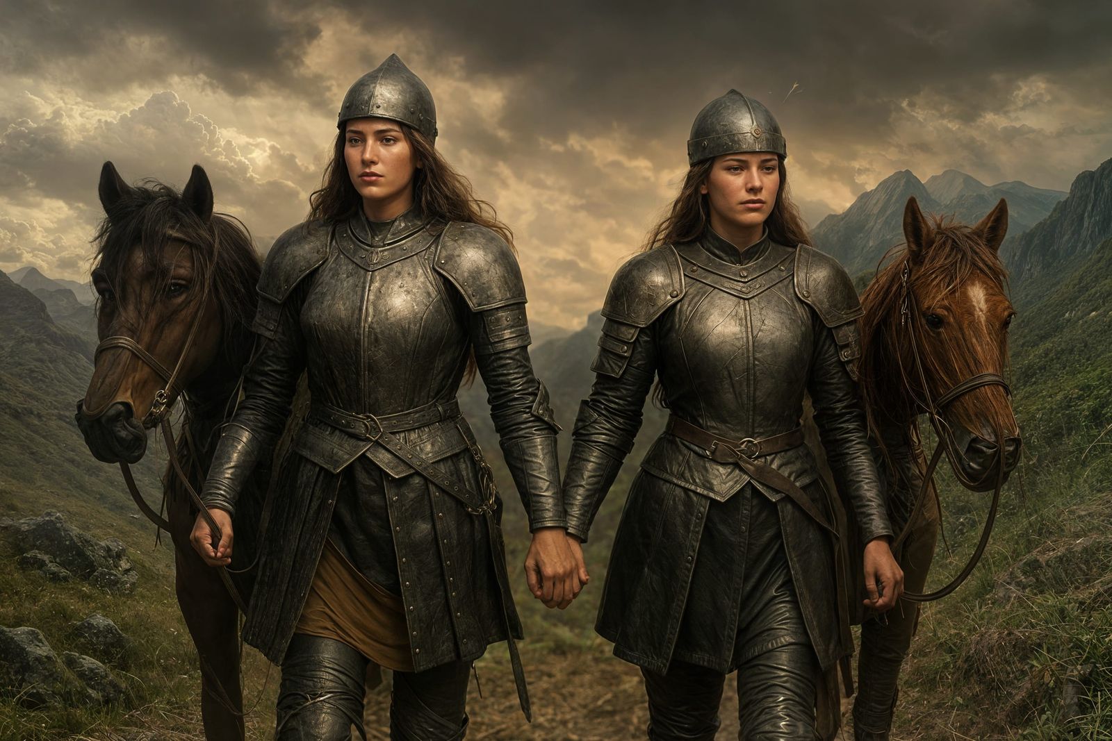 Amazons returning from the Battle