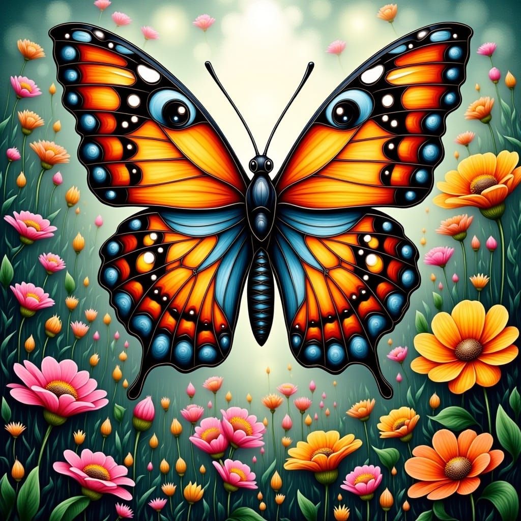 <lora:MrsH Enchanted:1.0> By jasmine Beckett griffith, Anna dittman "butterfly & flora”  elaborate embellished; intricate detailed, collage...