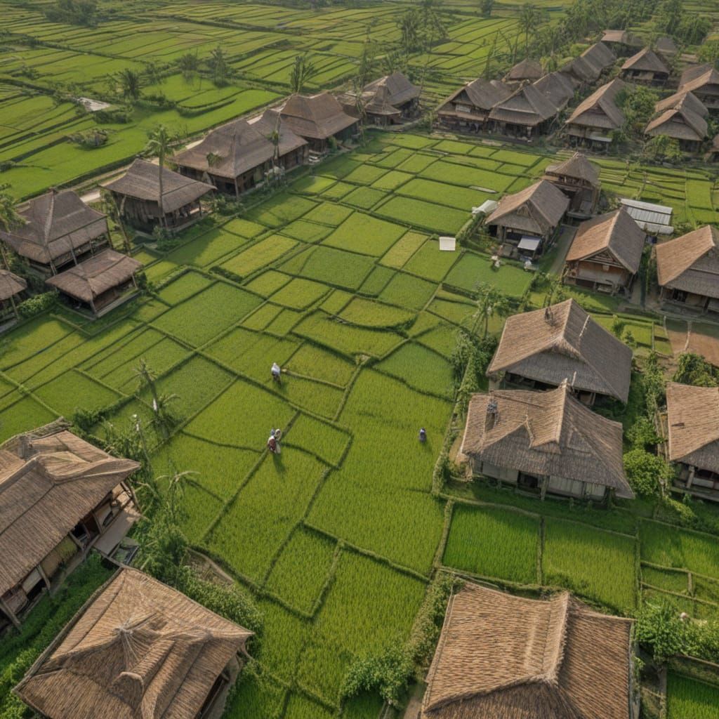 Flying over a rural village in Indonesia   by @Si Londo