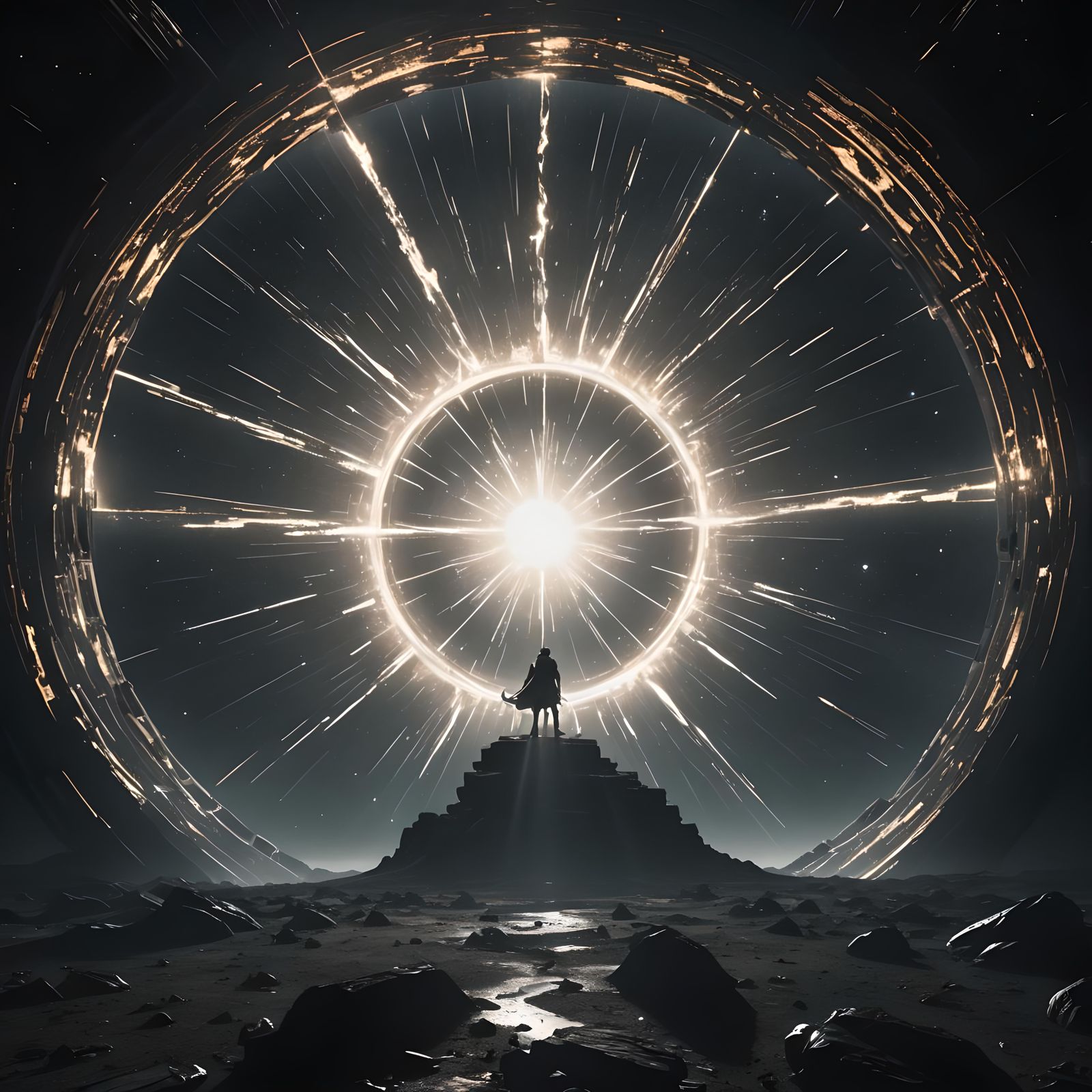 In the vast expanse of space, a mysterious cosmic portal emerges, revealing glimpses of different dimensions ...  by @Luke Roberts