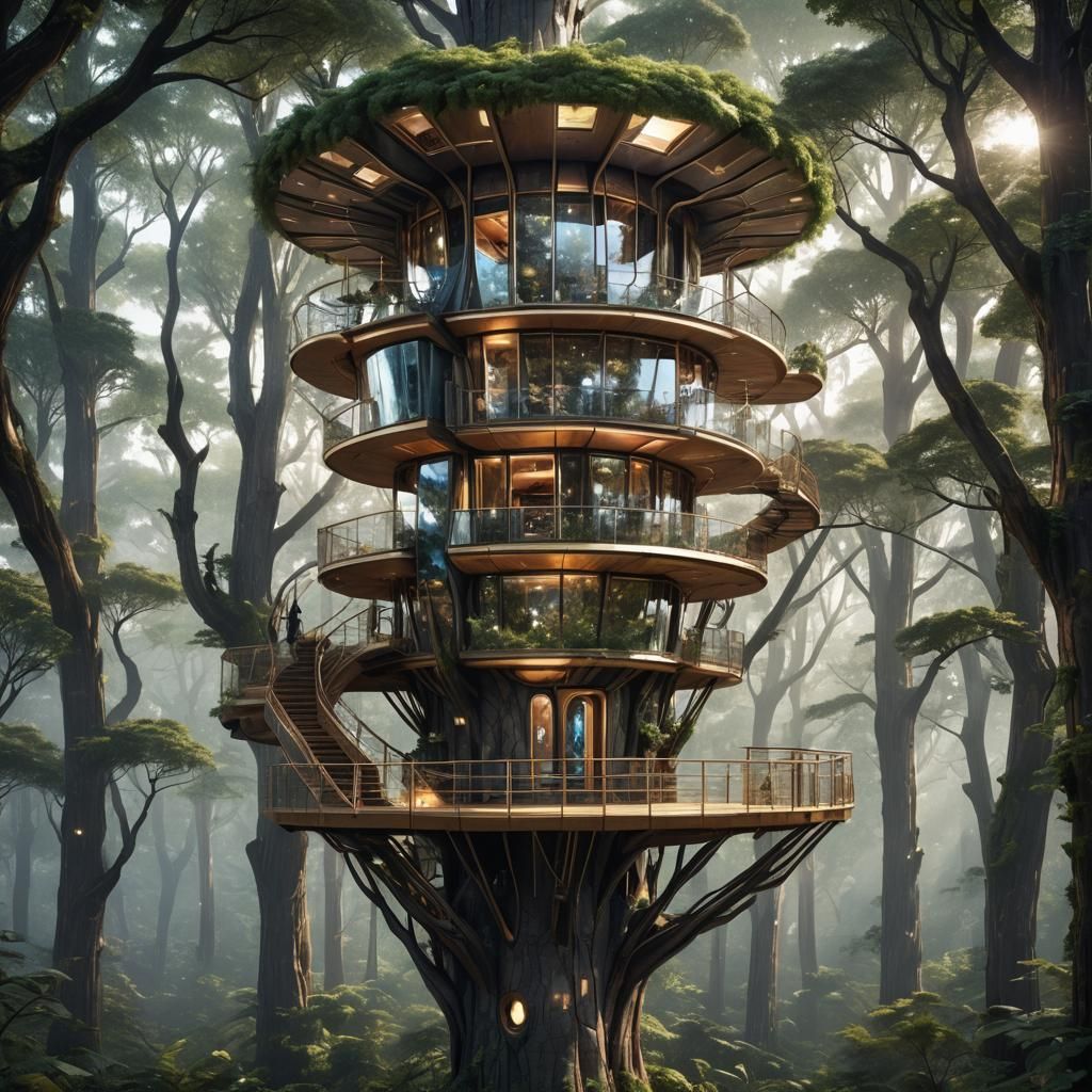 The Galactic Portal: A futuristic treehouse designed like a ...