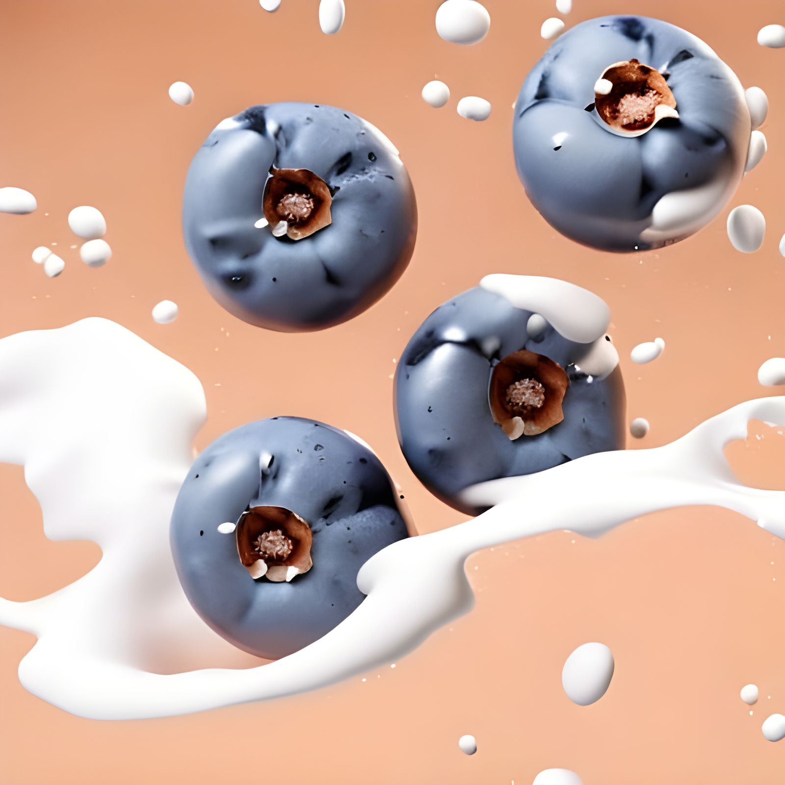 Blueberry Splash in Milk: Macro Food Photography