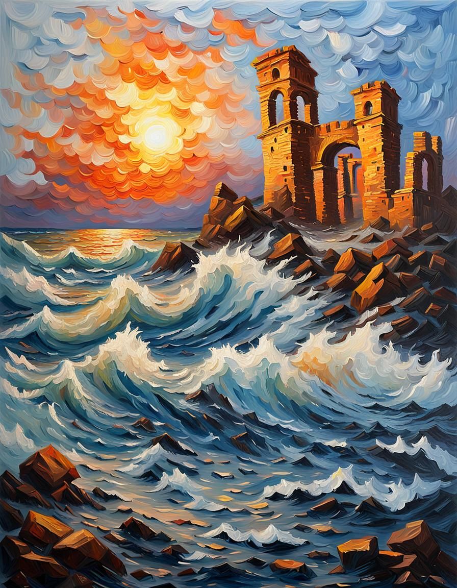 Waves impasto   by @Roswarcus